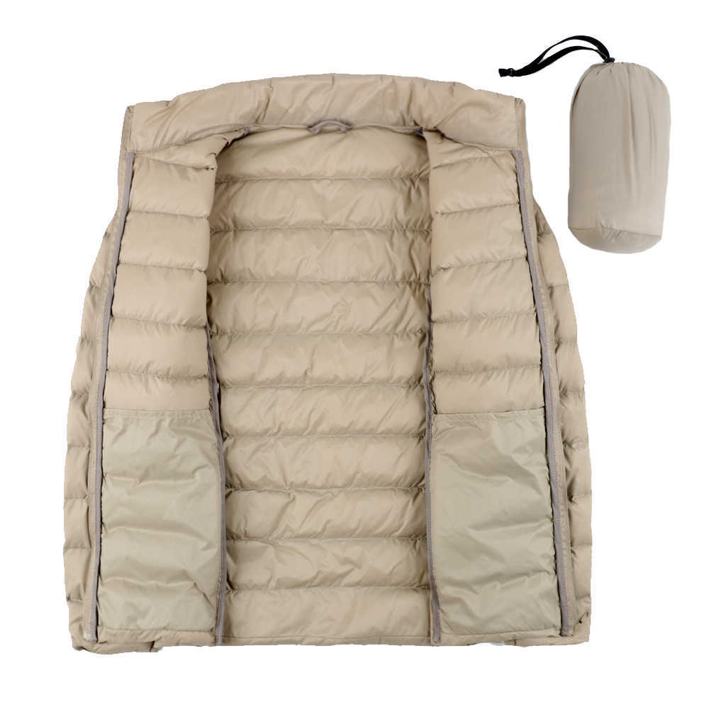 Matte Woman Ultra Light Duck Down Jacket Stand Collar Warm Outwear Soft Coats 210819