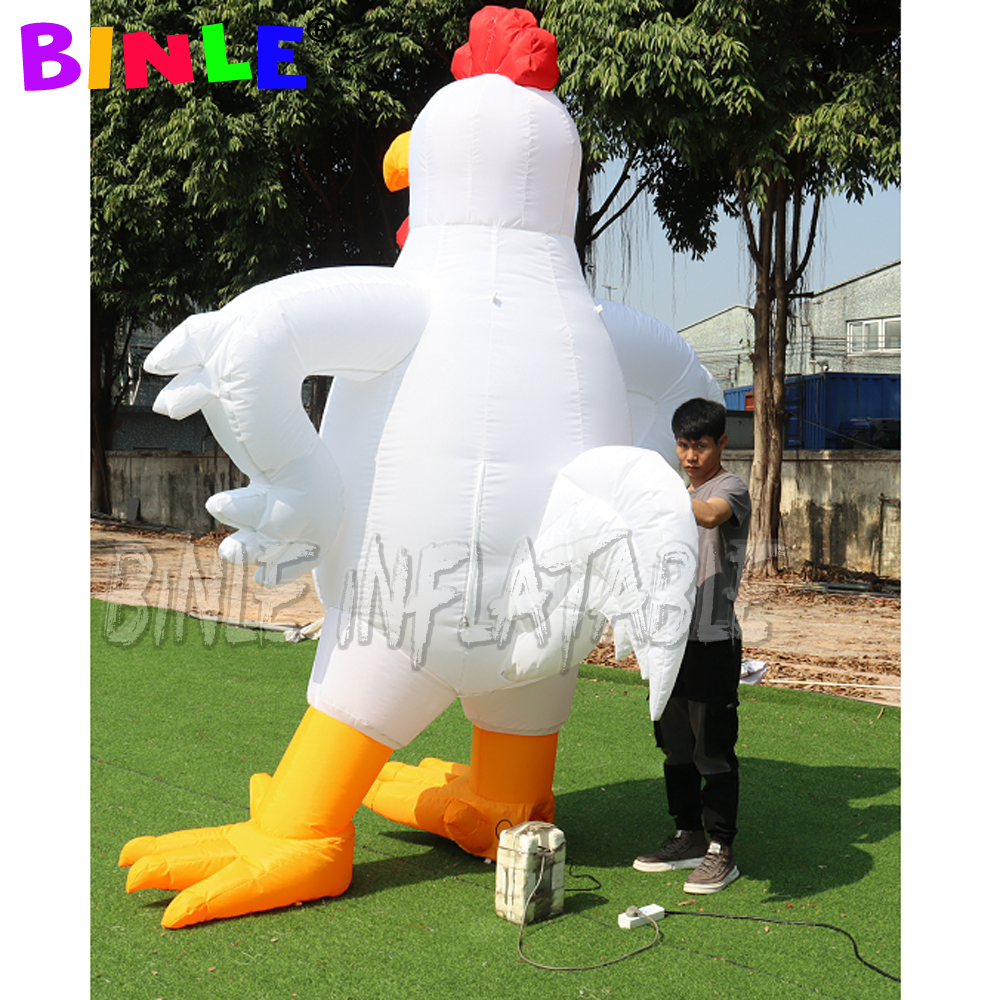 Festival Custom Lifelike Giant Inflatable Rooster/Cock Animal/Advertising Chicken With Air Blowers
