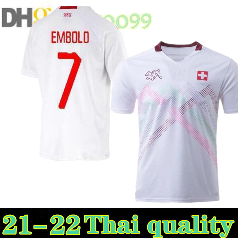 2021 Switzerland soccer jerseys AWAY white 2022 HOME Akanji Zakaria Rodriguez Elvedi national team football shirts, Black;yellow
2021 Switzerland soccer jerseys AWAY white 2022 HOME Akanji Zakaria Rodriguez Elvedi national team football shirts, Black;yellow