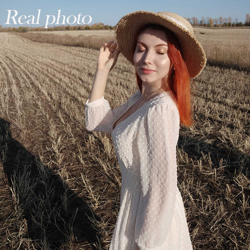 S.FLAVOR V-Neck Chiffon Summer Midi Dress For Women Bohemian Style Slim Party Vestidos De Fashion Beach A-line Sundress 210630