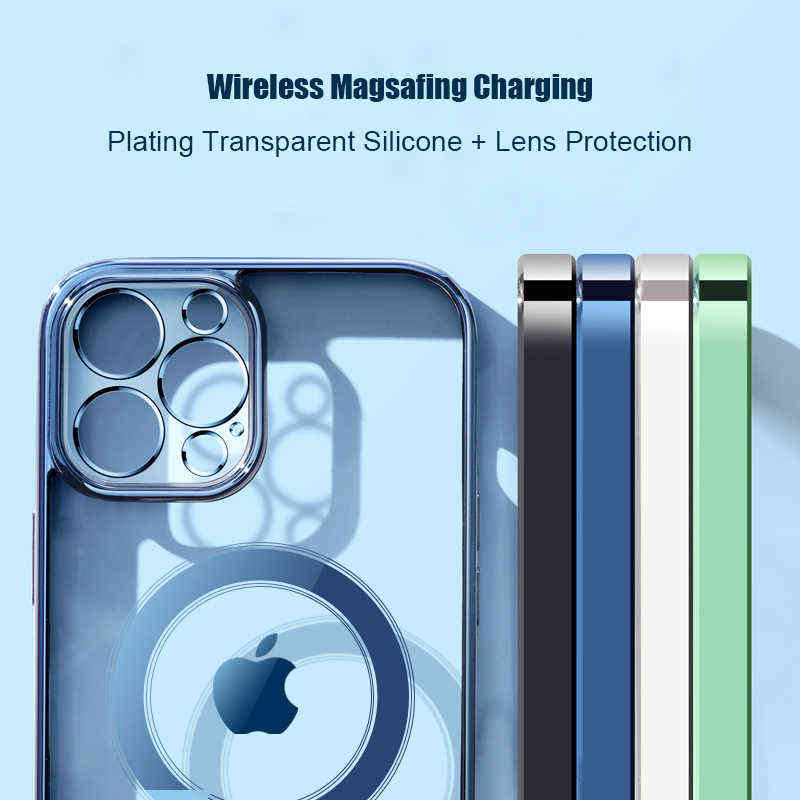 For iPhone 12 Case Magnetic Charging Magsafing Phone Case for iPhone 11 Pro Max 13 Mini ProMax Protect Clear TPU Plating Cover H1120, Gold
For iPhone 12 Case Magnetic Charging Magsafing Phone Case for iPhone 11 Pro Max 13 Mini ProMax Protect Clear TPU Plating Cover H1120, Gold