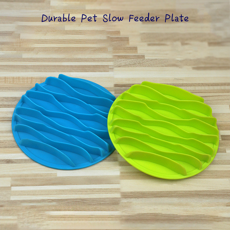 Silicone Dog Slow Feeder Mat Cat Funny Feeding Lick Mat Pet Treat Dispenser Pad For Bath Distraction Easy Grooming Wave Bowl
