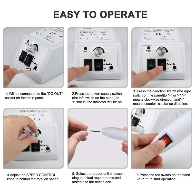 Nail Drill & Accessories Professional Ceramic Manicure Set Electric Milling Cutters Pedicure Kit File Portable Polishing Equipment