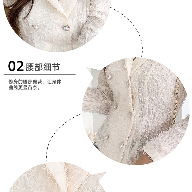 Women Fashion Blouse Korean Chic Lapel Double Breasted Lady Casual Slim Shirt Autumn Long Sleeve Top 210506