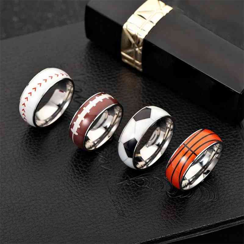 Basketball Rugby Baseball Football Sports Stainless Steel Rings For Trendy Men Jewelry 2020
Basketball Rugby Baseball Football Sports Stainless Steel Rings For Trendy Men Jewelry 2020