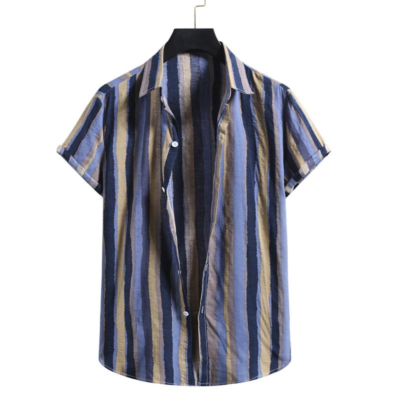 Men's Casual Shirts Stripe Print Shirt Streetwear Hawaiian Cotton Linen Short Sleeve For Men Button Up Blouse Top Chemise Homme, White;black
Men's Casual Shirts Stripe Print Shirt Streetwear Hawaiian Cotton Linen Short Sleeve For Men Button Up Blouse Top Chemise Homme, White;black