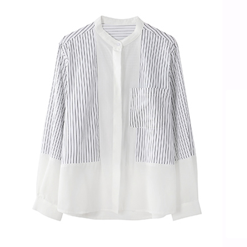 Autumn Loose Chiffon Striped Women's Blouse Casual Plus Size Long Sleeve Women Shirt Button Cardigan Ladies Tops 10682 210518