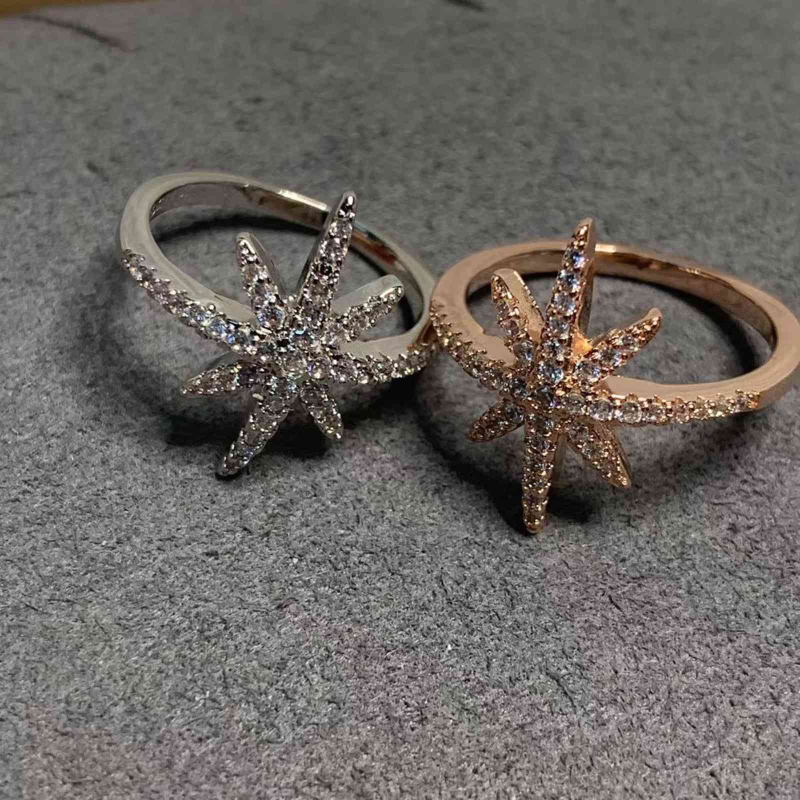 Family a Classic Meteor Ring Female Star Simple Temperament Meter Word Six Pointed Bracelet