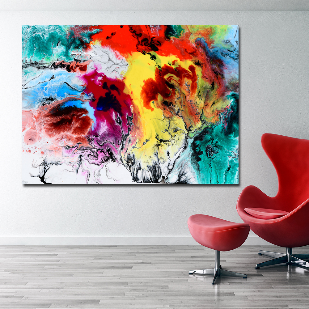Abstract Art Painting Watercolor Wall Pictures For Living Room Home Decor Colorful Art Canvas Print Decor No Frame