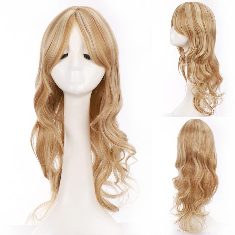 Synthetic Wigs LVHAN Long Big Wave Light Brown Ladies Wig Water Heat-resistant Fashion Hair