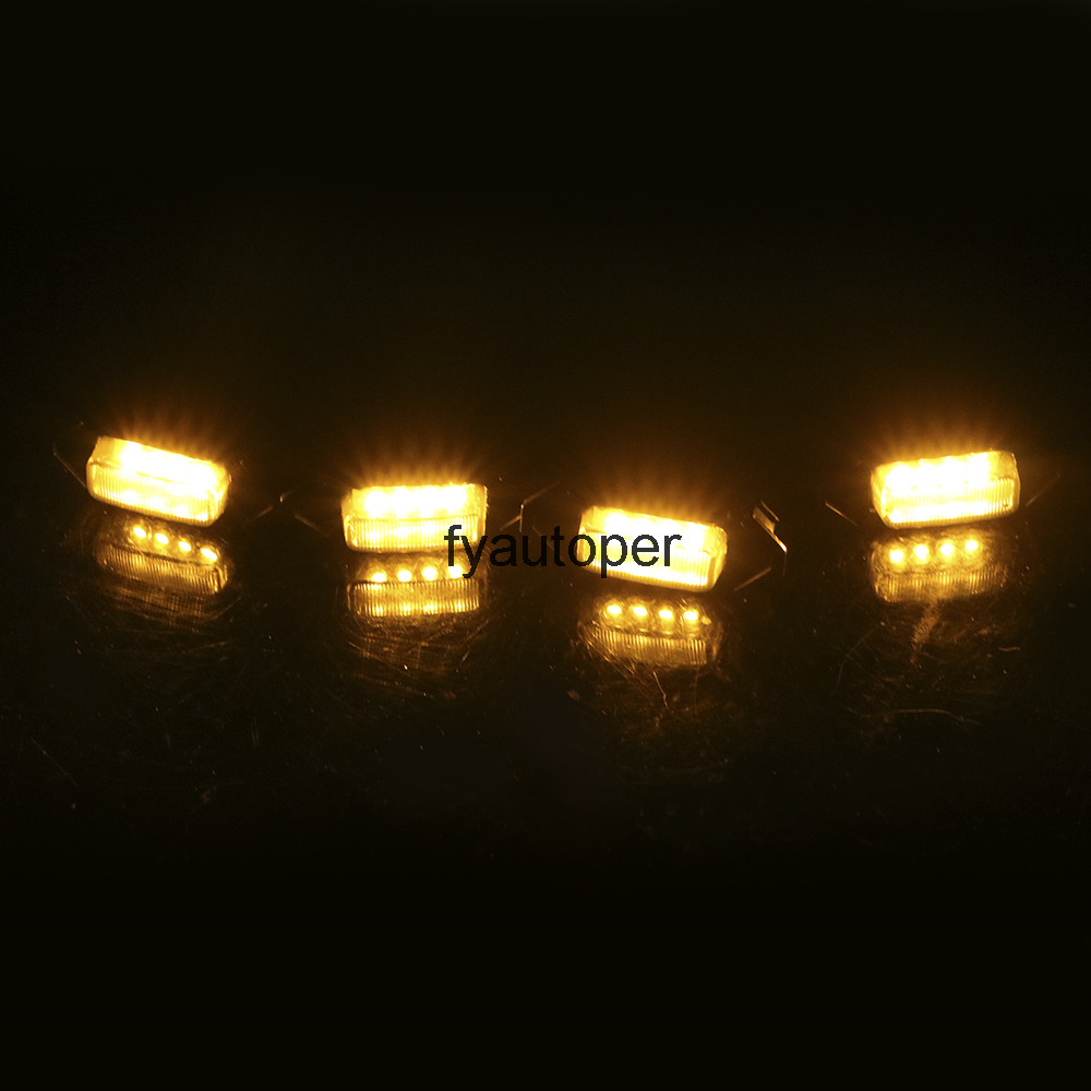 For 2016-2020 Toyota Tacoma Car Styling Accessories LED Grille Amber Lights 12V 4Pcs/Set Front Lighting Kit