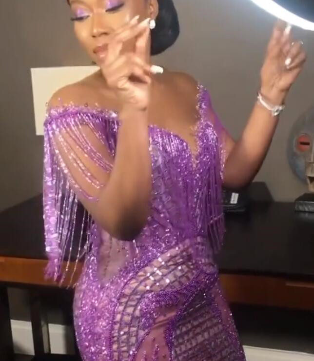 2021 Plus Size Arabic Aso Ebi Luxurious Lilac Mermaid Prom Dresses Lace Beaded Sheer Neck Evening Formal Party Second Reception Gowns Dress ZJ738