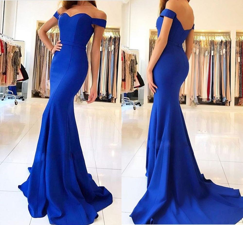 2021 Sexy Off The Shoulder Mermaid Bridesmaid Dresses Plus Size Satin Long Maid Of Honor Gowns Wedding Guest Party Dress AL2950