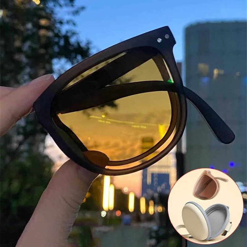 New Luxury Brand Foldable Polarized Sunglass Women Men Vintage Square Portable Fold Sun Glass Female Driving Night Glass, White;black
New Luxury Brand Foldable Polarized Sunglass Women Men Vintage Square Portable Fold Sun Glass Female Driving Night Glass, White;black
