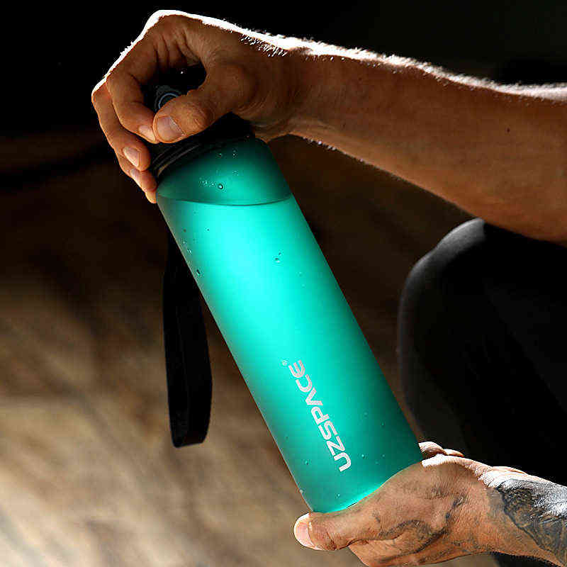 UZSPACE Sport Water Bottle 800ml 1000ml BPA Free Leakproof Reusable Tritan for Fitness Lightweight Sustainable 211122 - view 4