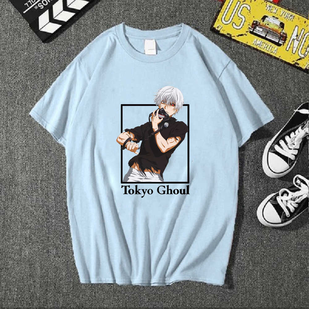T-shirt Anime Tokyo Ghoul O-neck Round Neck Casual Male Cloth Y0809