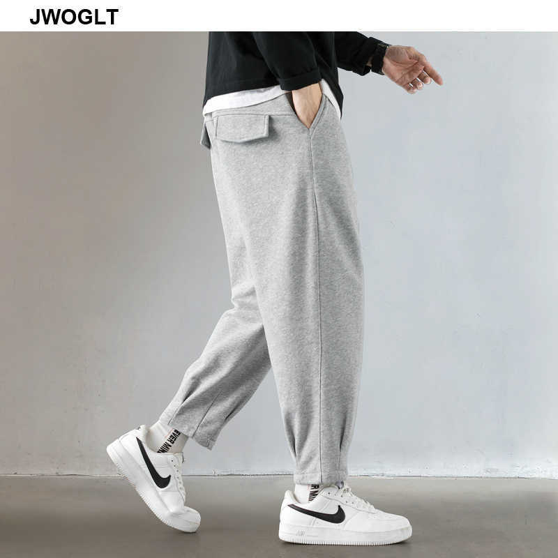Autumn Winter Jogger Pants Men Drawstring Waist Sweatpants Casual Comfortable Black Gray Track Trousers 210528