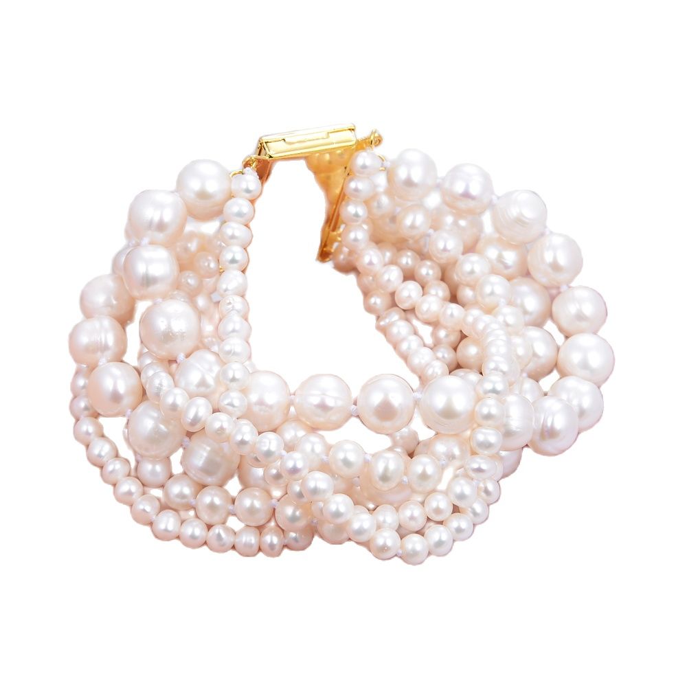 GuaiGuai Jewelry 7 Strands Natural White Cultured Freshwater Pearl Bracelet Handmade For Women Real Lady Fashion Jewellry, Black
GuaiGuai Jewelry 7 Strands Natural White Cultured Freshwater Pearl Bracelet Handmade For Women Real Lady Fashion Jewellry, Black