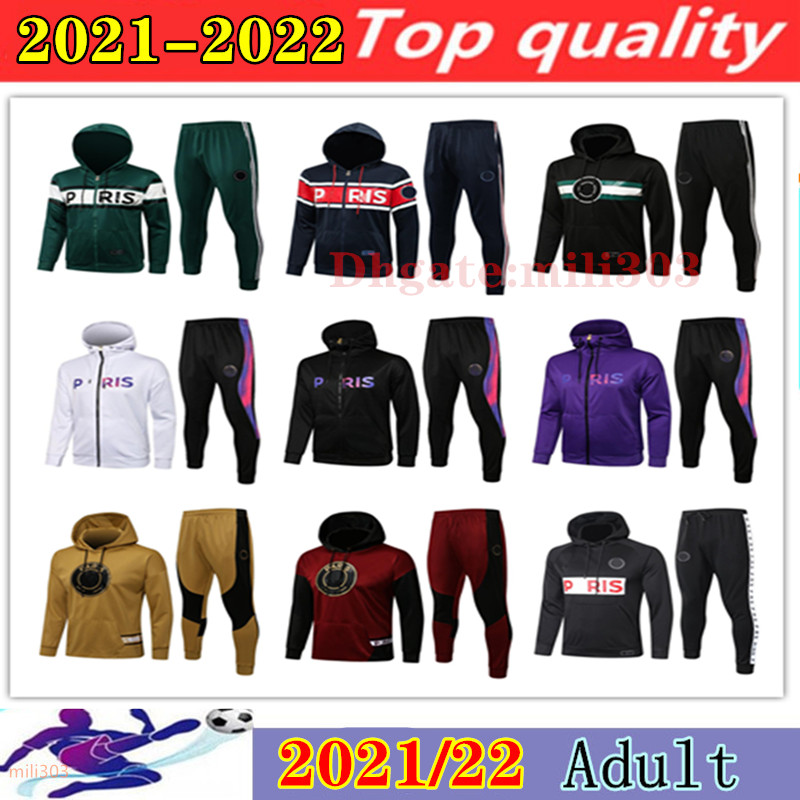 21 22 paris hoodie soccer jacket tracksuit survetement 2021 2022 messi mbappe football jackets training suit chandal futbol sportswear sets, Black
21 22 paris hoodie soccer jacket tracksuit survetement 2021 2022 messi mbappe football jackets training suit chandal futbol sportswear sets, Black