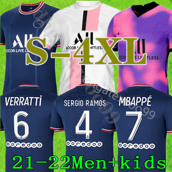 21 22 MESSI MBAPPE KEAN soccer jersey 2021 SERGIO RAMOS MARQUINHOS VERRATTI KIMPEMBE Maillots de football shirt ICARDI DI MARIA DRAXLER kids kit uniforms, 10
