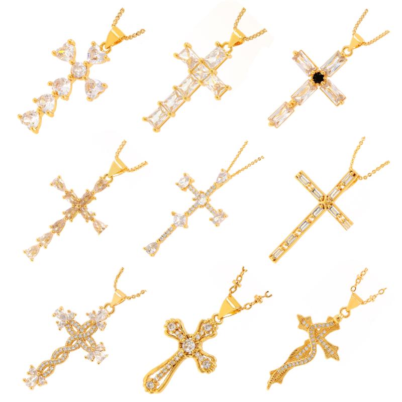 Pendant Necklaces 2022 Christmas Year Gift Mutiple Shiny CZ Cross Charms Gold Copper Necklace For Women Surprise Wholesale
Pendant Necklaces 2022 Christmas Year Gift Mutiple Shiny CZ Cross Charms Gold Copper Necklace For Women Surprise Wholesale