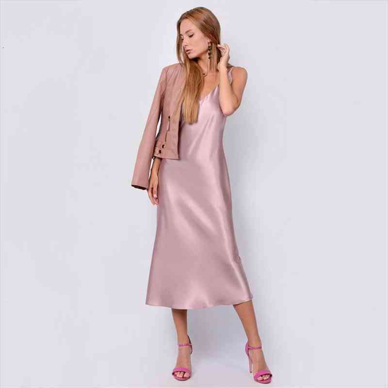 women elegant satin spaghetti stap dress fashion v-neck backless party dress ladies solid basic mid autumn, Black;gray
women elegant satin spaghetti stap dress fashion v-neck backless party dress ladies solid basic mid autumn, Black;gray