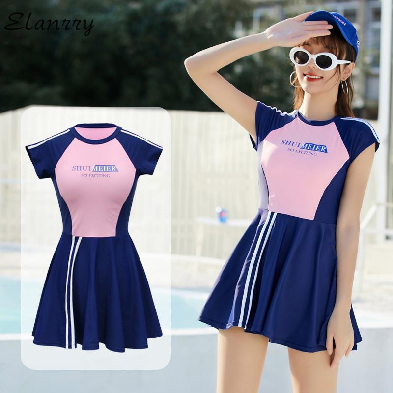 Est Women One Piece Swimsuit Padded Sexy Swim Skirt Sport Beach Wear Zipper Patchwork Bathing Suit Short Sleeves One-Piece Suits
Est Women One Piece Swimsuit Padded Sexy Swim Skirt Sport Beach Wear Zipper Patchwork Bathing Suit Short Sleeves One-Piece Suits