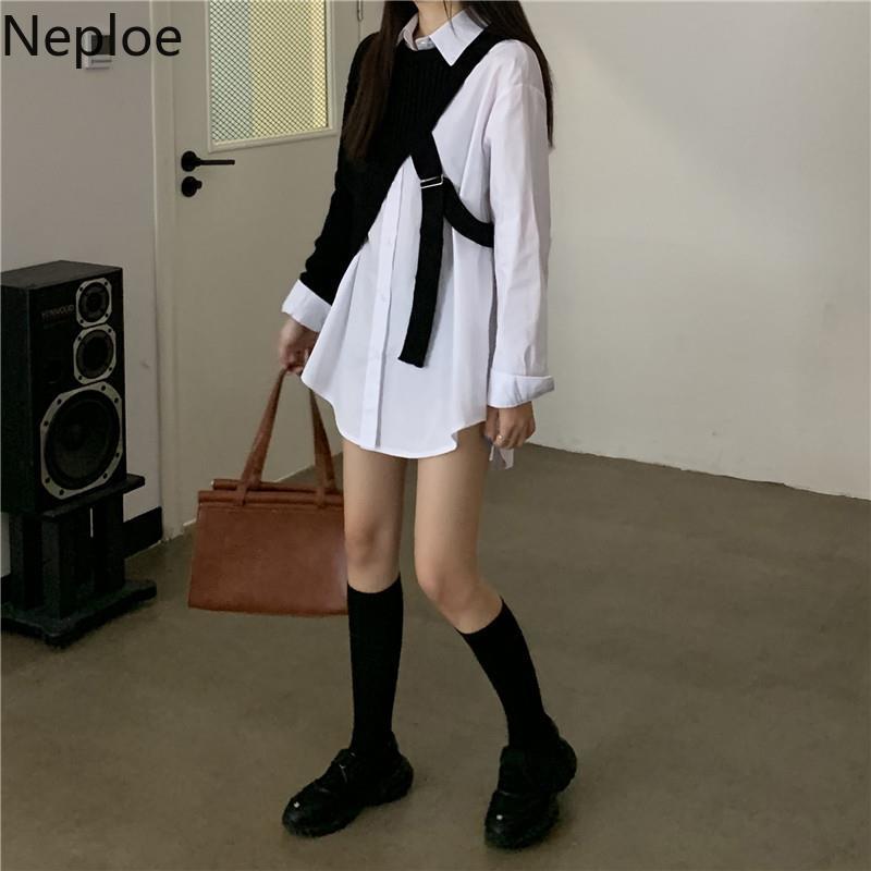 Neploe Fall Clothes Woman Two Piece Outfits for Women Sweater Shawl Tops Streetwear Korean Chic Suit Female Roupas 2 Piece Set 210422