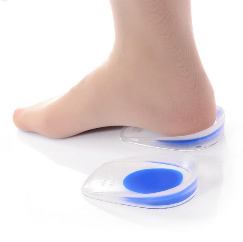 500pcs fashion Silicone Gel Insoles Heel Pad Foot Care Cups Calcaneal Spur Elastic Care Half Insole