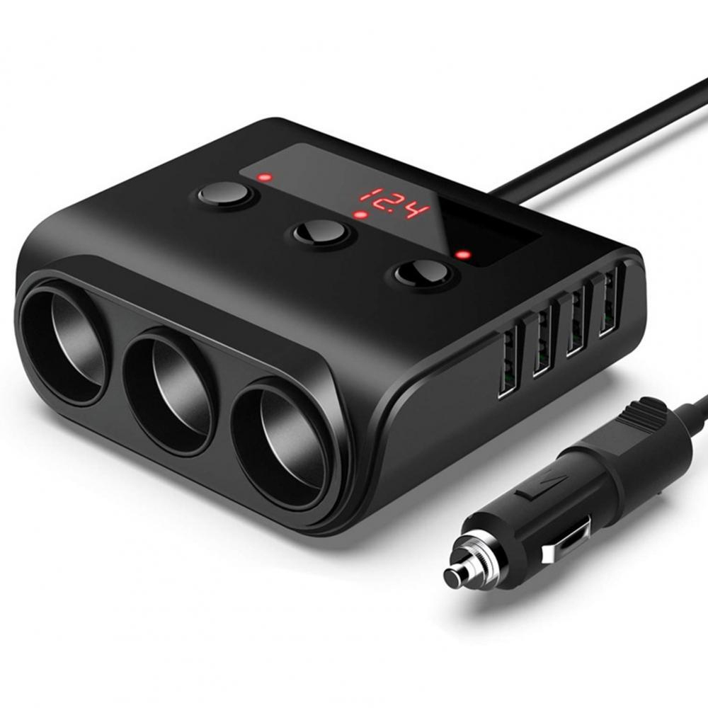 12-24V Charger 4 USB Car Cigarette Lighter Socket Splitter Universal DVR Phone Charge for Truck Auto