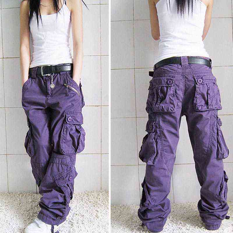 Free Arrival Fashion Hip Hop Loose Pants Jeans Baggy Cargo For Women 211115