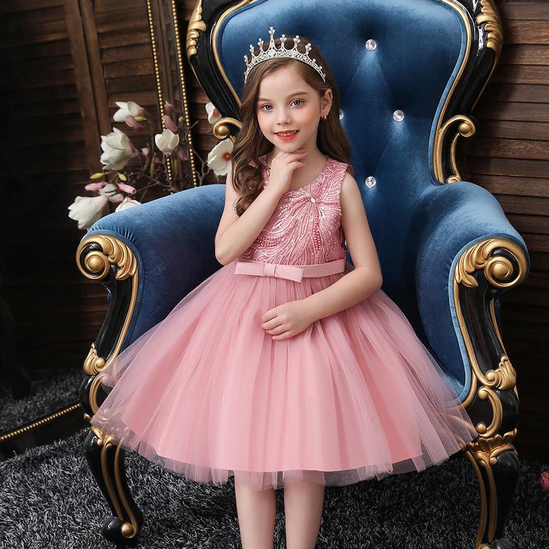 Girl's Dresses Flower Girls Illusion Crystal Embroidey Pearls Sequined Tulle Lace Bow O-Neck Knee-Length Kids Party Princess Gown F171, Red
Girl's Dresses Flower Girls Illusion Crystal Embroidey Pearls Sequined Tulle Lace Bow O-Neck Knee-Length Kids Party Princess Gown F171, Red