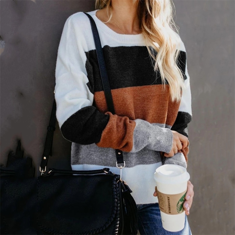 4 Colors Contrast Stitching Knit Basic Crewneck Women Sweater Autumn Winter Thick Pullover Female Jumper Chic Mujer Pull Femme 210517, Blue
4 Colors Contrast Stitching Knit Basic Crewneck Women Sweater Autumn Winter Thick Pullover Female Jumper Chic Mujer Pull Femme 210517, Blue
