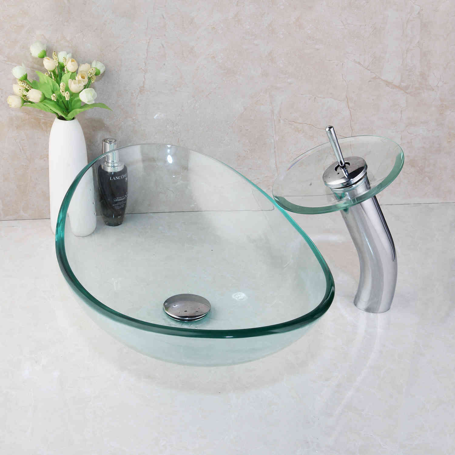 Bathroom Sink Faucets Tempered Glass Hand-painted Lavatory Bath Combine Washbasin Chrome Brass Basin Waterfall Mixer Tap Faucet W6
Bathroom Sink Faucets Tempered Glass Hand-painted Lavatory Bath Combine Washbasin Chrome Brass Basin Waterfall Mixer Tap Faucet W6
