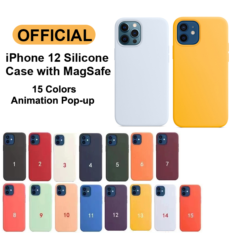 Original Quality Silicone Cases with MagSafe for iPhone 12 Mini Pro Max Pop up Animation Back Cover Case Retail Box Logo Official 15 Colors, Plum
Original Quality Silicone Cases with MagSafe for iPhone 12 Mini Pro Max Pop up Animation Back Cover Case Retail Box Logo Official 15 Colors, Plum