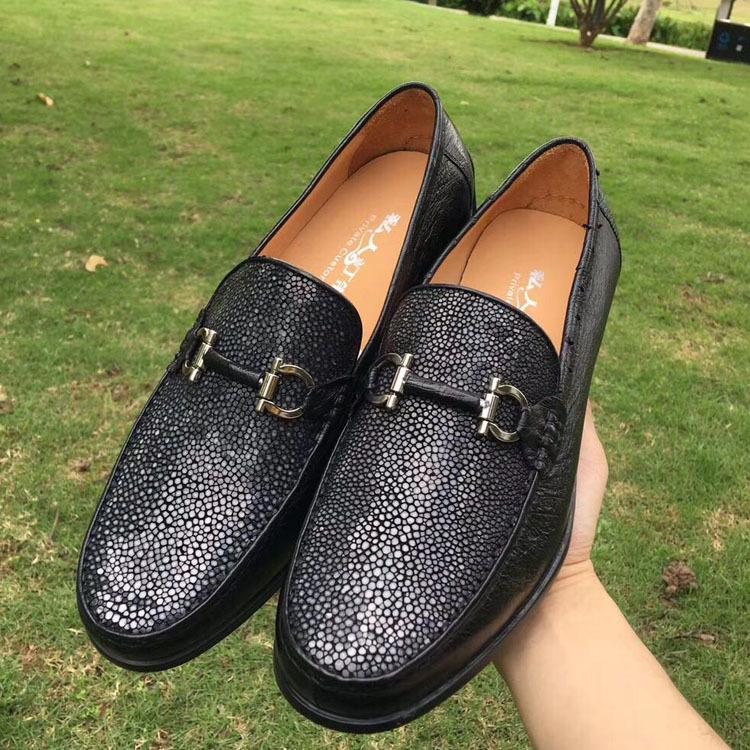 Thai Pearl Fish With Ostrich Skin Men's Bean Shoes Fashion Business Lazy Dress, Black
Thai Pearl Fish With Ostrich Skin Men's Bean Shoes Fashion Business Lazy Dress, Black