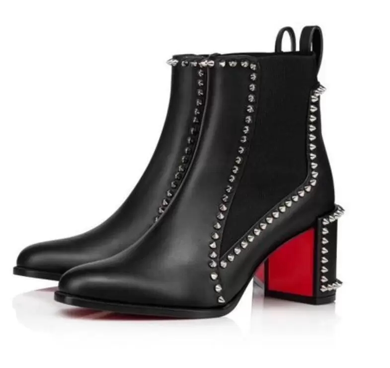 Luxury Designer Women Red Bottom boots Leather Out Line Spike Bottes heel Chunky Heels Studs Lug Sole Ankle Boot Red-Sole Booties Party Wedding, Black
Luxury Designer Women Red Bottom boots Leather Out Line Spike Bottes heel Chunky Heels Studs Lug Sole Ankle Boot Red-Sole Booties Party Wedding, Black