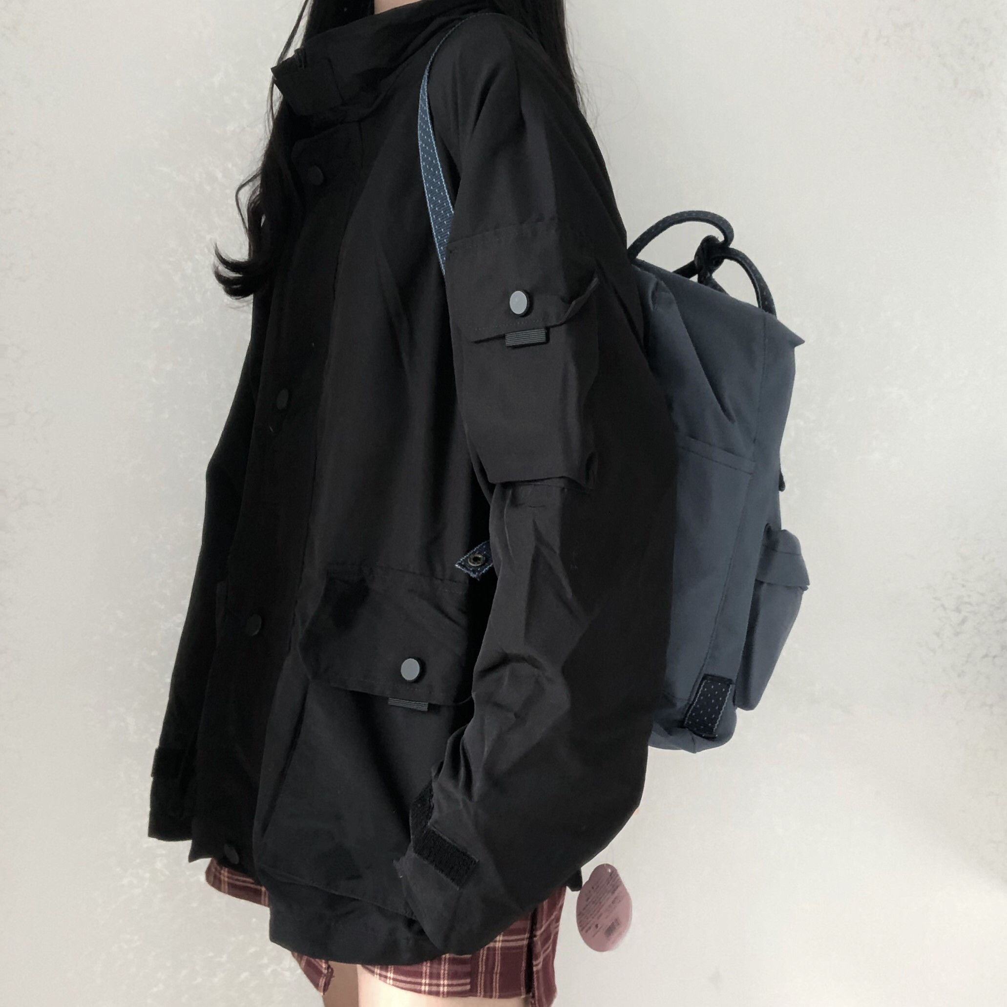 Wonder Autumn Winter Women Jacket Zipper Stand Neck Long Sleeve Coat Vintage Causal Pockets Cargo Jackets 210510