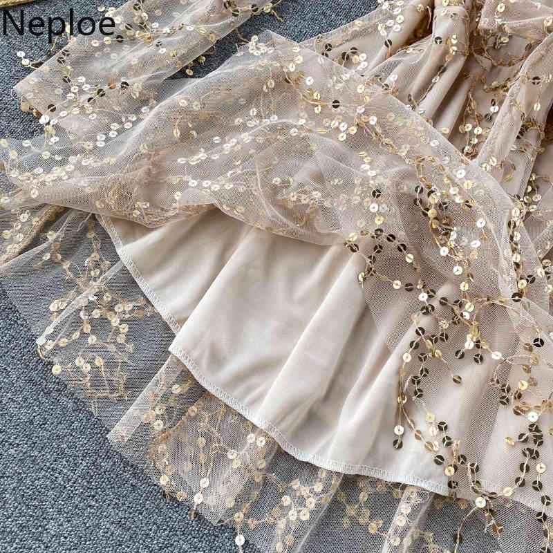 V Neck Tassel Sequined Patchwork Long Sleeve Dress High Waist Hip Slim A Line Vestido Autumn Spring Sexy Party Ropa 48650 210422Z