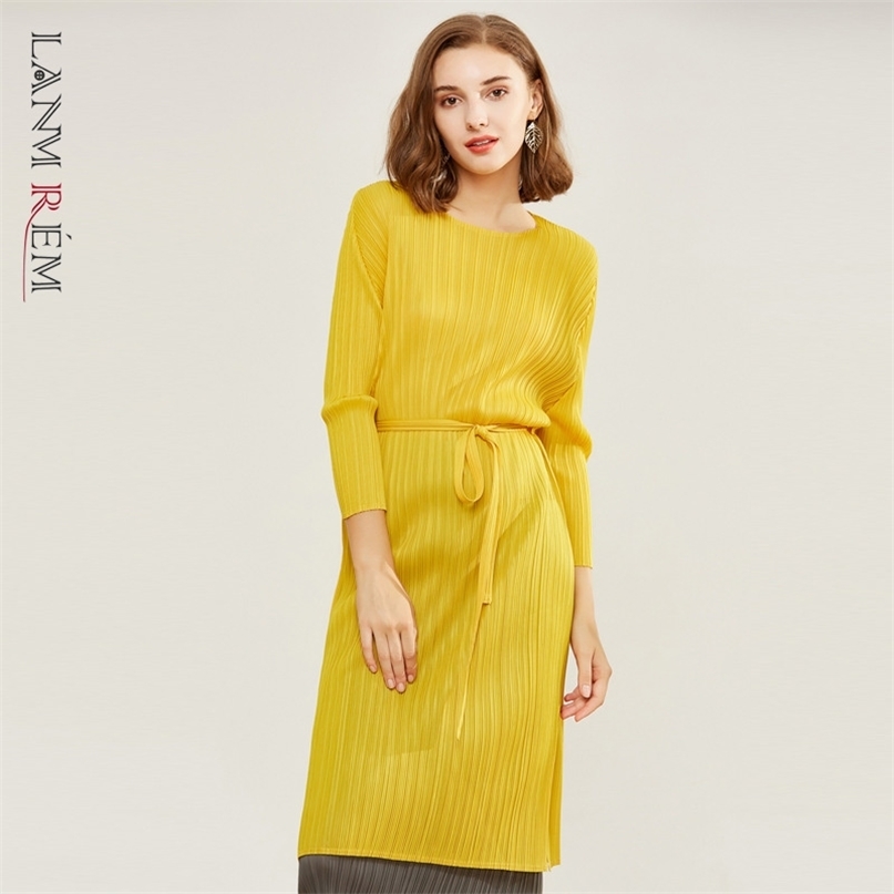 Women's Pleated Mid-length Bandage Dresses Round Neck Long Sleeve Loose Fit Fashion Trendy Summer Autumn 2E1372 210526, Black
Women's Pleated Mid-length Bandage Dresses Round Neck Long Sleeve Loose Fit Fashion Trendy Summer Autumn 2E1372 210526, Black