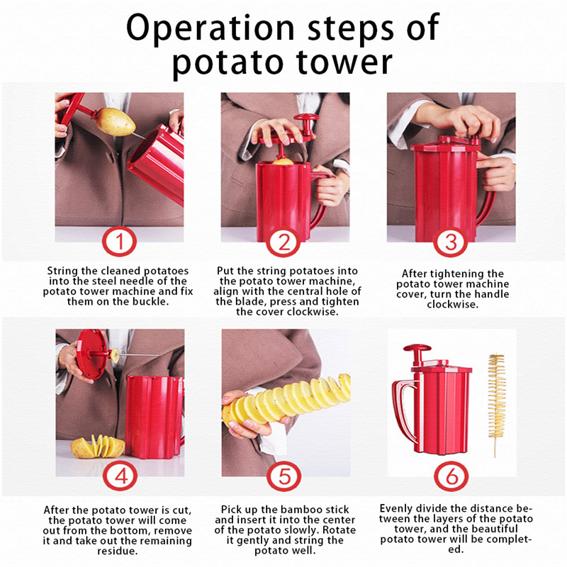 Potato Slicer Gadget Manual Twist Spiral Potato Cutter Whirlwind Potatoes Machine Potato Vegetables Tools for Kitchen 210319