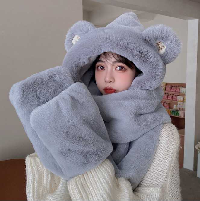 Hats, Scarves & Gloves Sets Gray Cartoon Bear Korean Plush Bomber Hats Fur Hat Scarf 3in1 Set Wraps Furry Cap Head Warmer Outdoor Earflap Gi
Hats, Scarves & Gloves Sets Gray Cartoon Bear Korean Plush Bomber Hats Fur Hat Scarf 3in1 Set Wraps Furry Cap Head Warmer Outdoor Earflap Gi