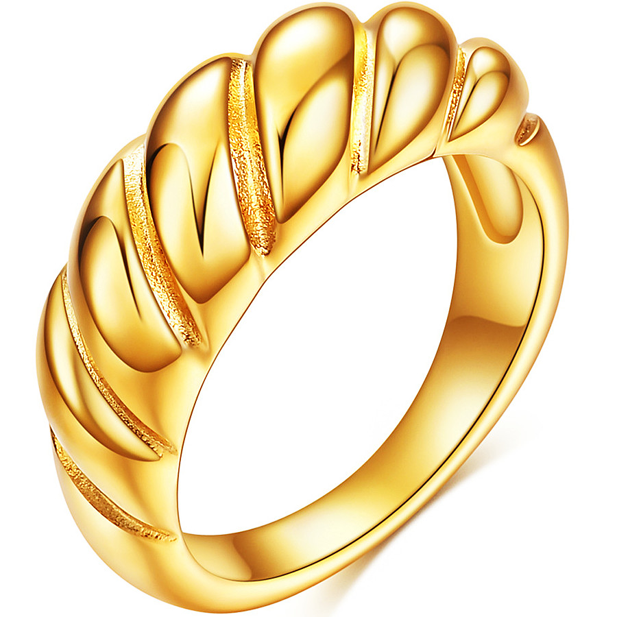 18k Gold Plated Croissant Ring Braided Twisted Chunky Dome Rings Band for Women and Men Statement Wedding Minimalist Jewelry
18k Gold Plated Croissant Ring Braided Twisted Chunky Dome Rings Band for Women and Men Statement Wedding Minimalist Jewelry