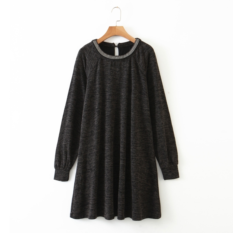 Autumn Long Sleeve Knit Dress Knee Length Straight O neck Patchwork Women Temperament Vacation XZ2523 210525, Black
Autumn Long Sleeve Knit Dress Knee Length Straight O neck Patchwork Women Temperament Vacation XZ2523 210525, Black