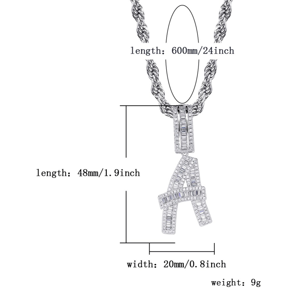 Custom Name Letters Customized Necklaces Iced Out Chain Pendants Charms Zircon Hip Hop Jewelry with Gold Silver 20inch Tennis Chain Rock Punk Party fo