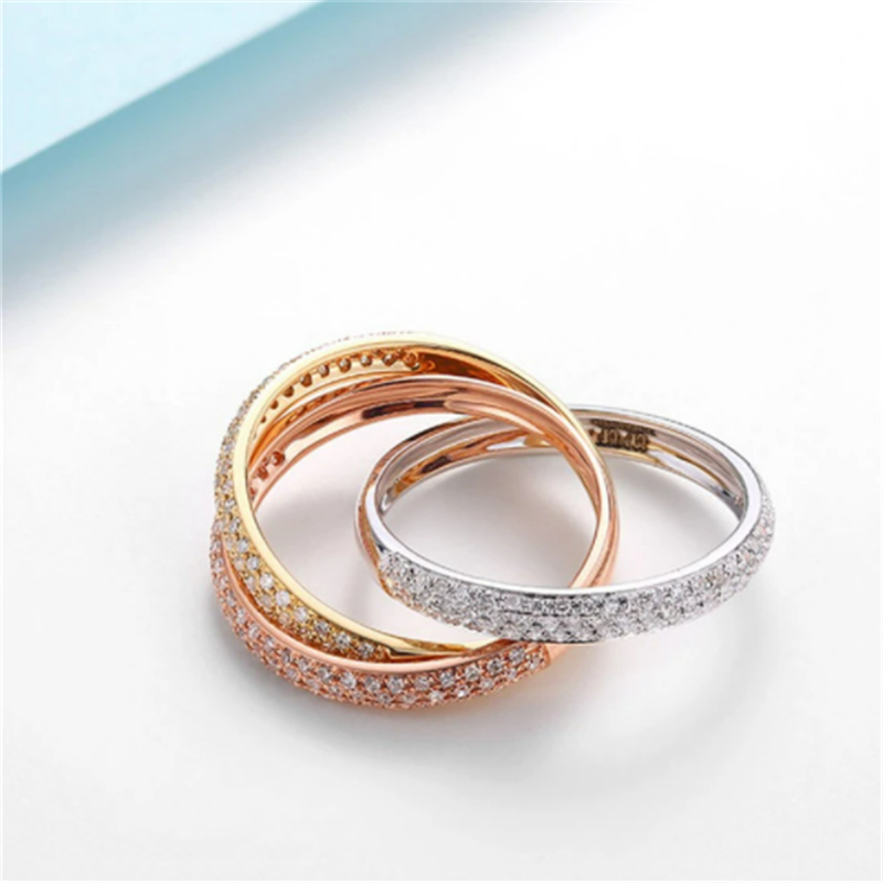 3 colors Micro pave Diamond cz Ring 925 sterling silver Engagement Wedding band Rings for Women men Gemstones Party Jewelry Gift