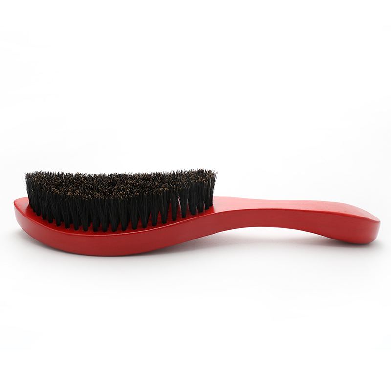 Abeis Natural 360 Wave Long Handle Wood Moustache Hair Brush Black Men Beard Brush Shaving Tools