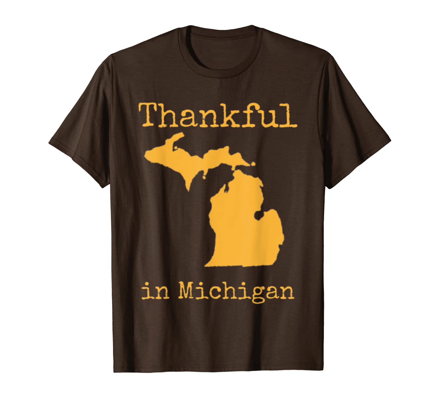 thankful in michigan michigander fall thanksgiving map gift t-shirt, White;black
