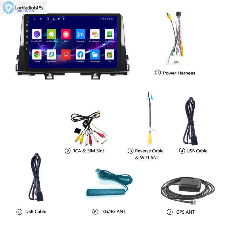 Car dvd Radio GPS Navigation Multimedia Player For Kia PICANTO 2016-2018 2019DSP 10 Inch 4G RAM 64G ROM Android