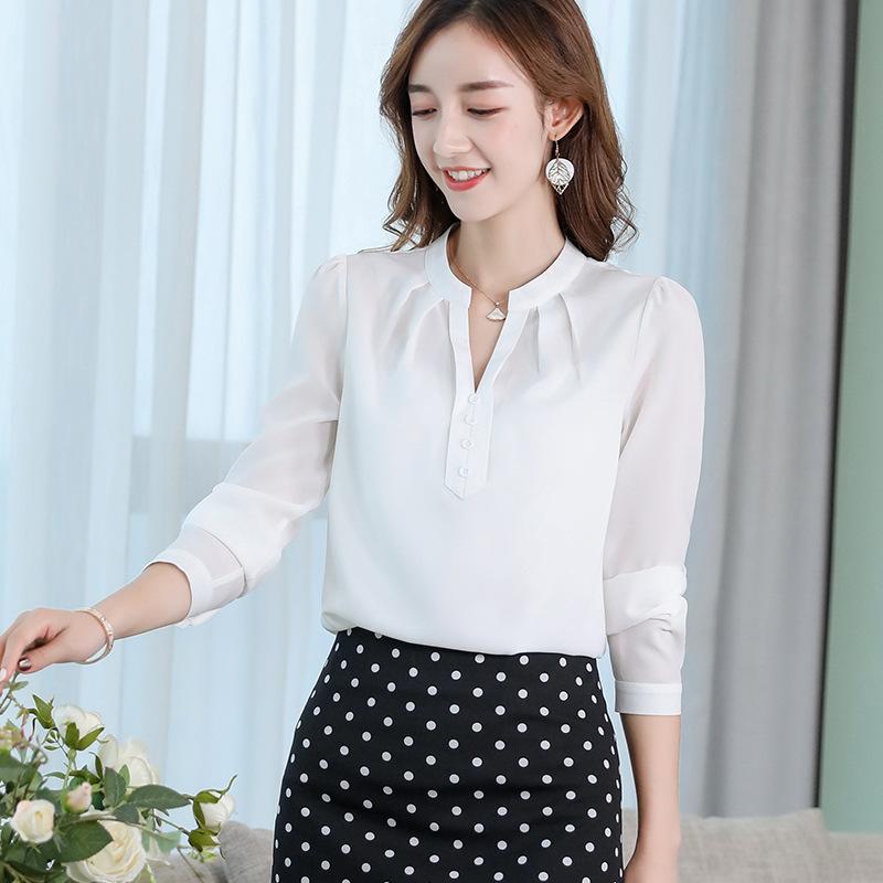 Women' Blouses & Shirts 2021 Chiffon Blouse White Black Red Button Up Shirt Women Slim Spring Summer Korean Fashion Clothes Blusas Tops Rop
Women' Blouses & Shirts 2021 Chiffon Blouse White Black Red Button Up Shirt Women Slim Spring Summer Korean Fashion Clothes Blusas Tops Rop
